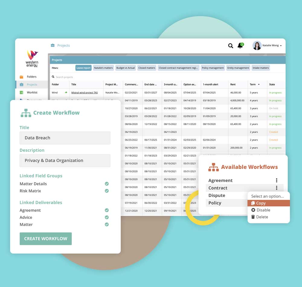 Image illustrating a Legal workflow automation software for in house legal teams